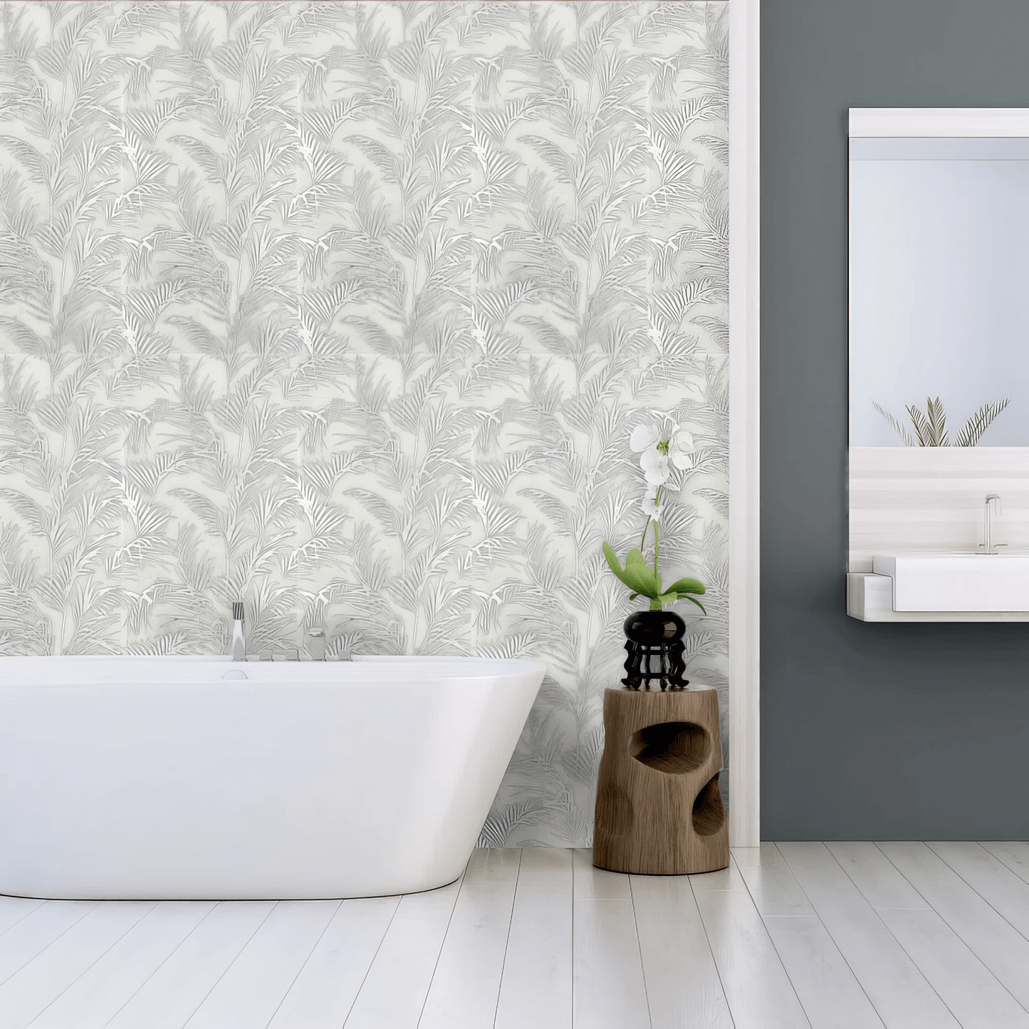 Jardin Silver 12x24 Etched White Marble Tile For Walls & Floors - MARICERA