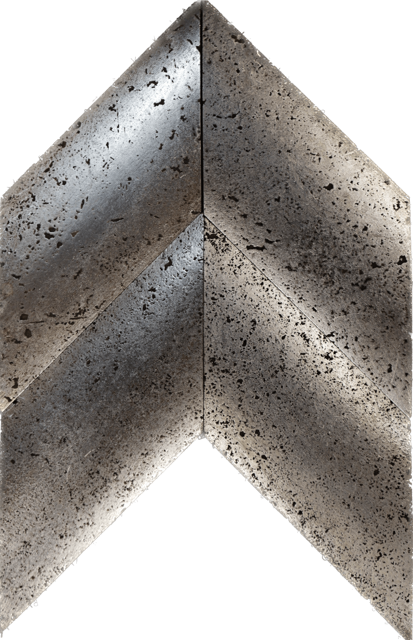 Chevron Silver Foil Travertine 4x7.5 Singular Tile For Walls & Floors - MARICERA