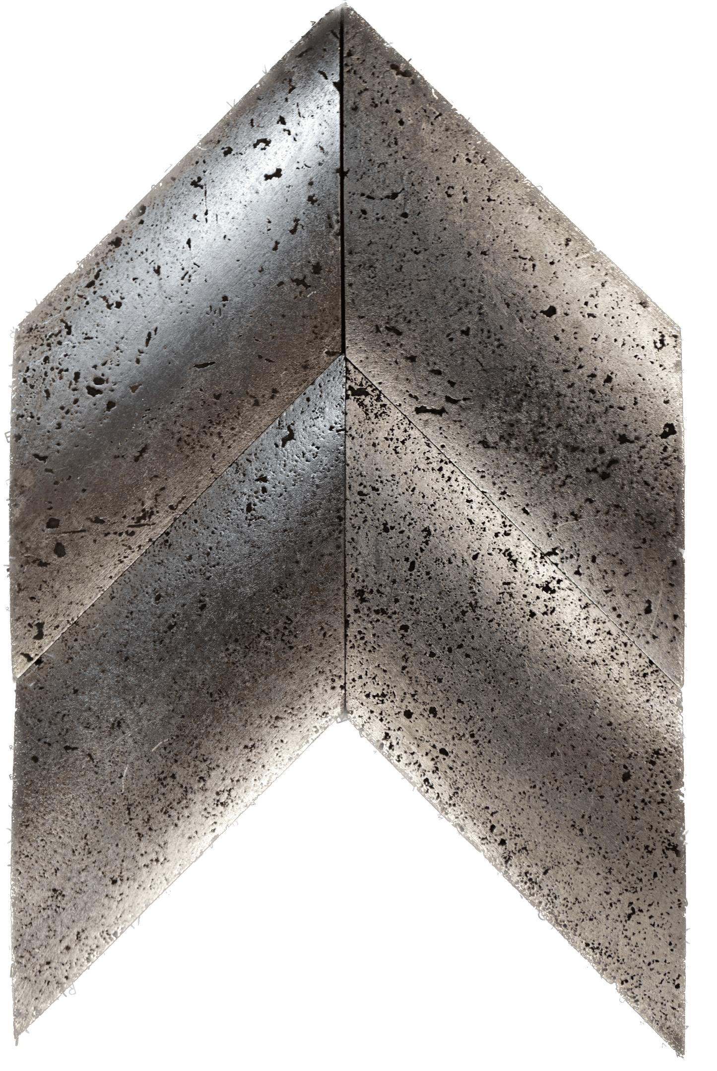 Chevron Silver Foil Travertine 4x7.5 Singular Tile For Walls & Floors-Sample