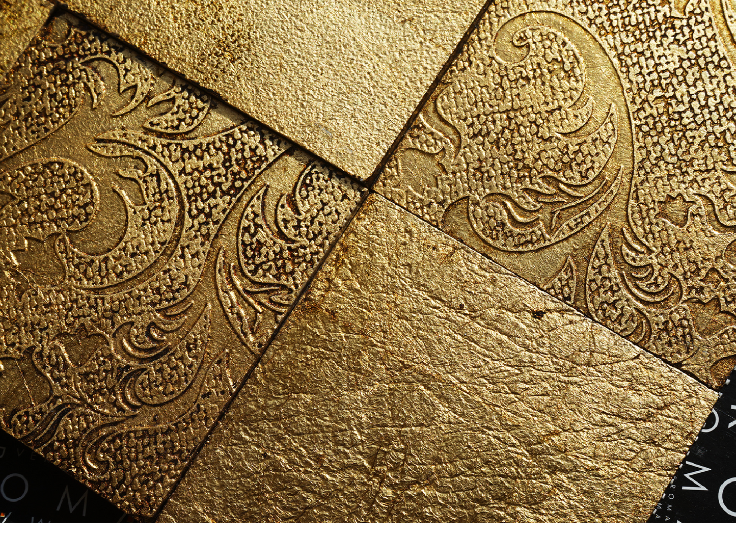 Leather Look Gold Foil 12x12 Etched Marble Mosaic Tile The Ultimate Wall Upgrade