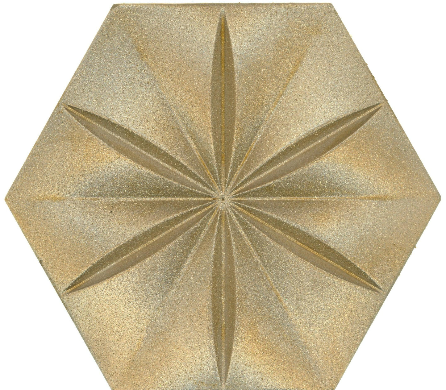 Scarlet Hexagon Cement Tile-Glitter Gold - MARICERA