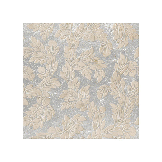Acanthus-Leaf Engraved Crema Marfil Marble Tile-silver - MARICERA