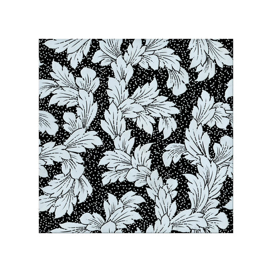 Acanthus-Leaf Engraved White Marble Tile-black - MARICERA
