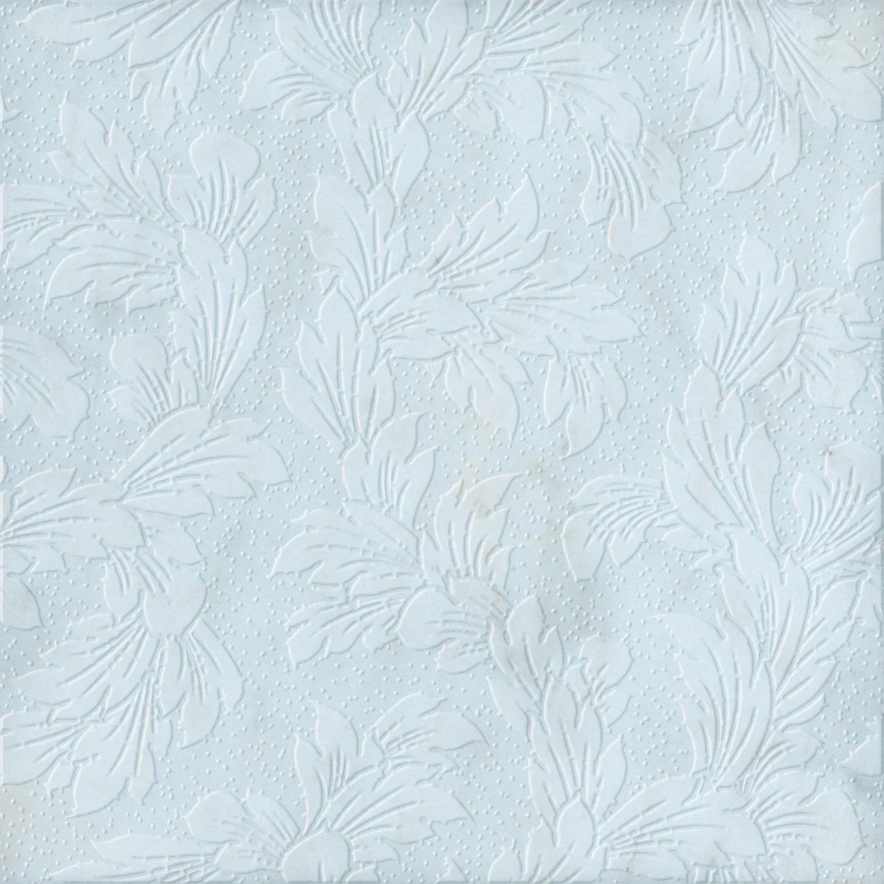 Acanthus-Leaf Engraved White Marble Tile/Uncolored - MARICERA