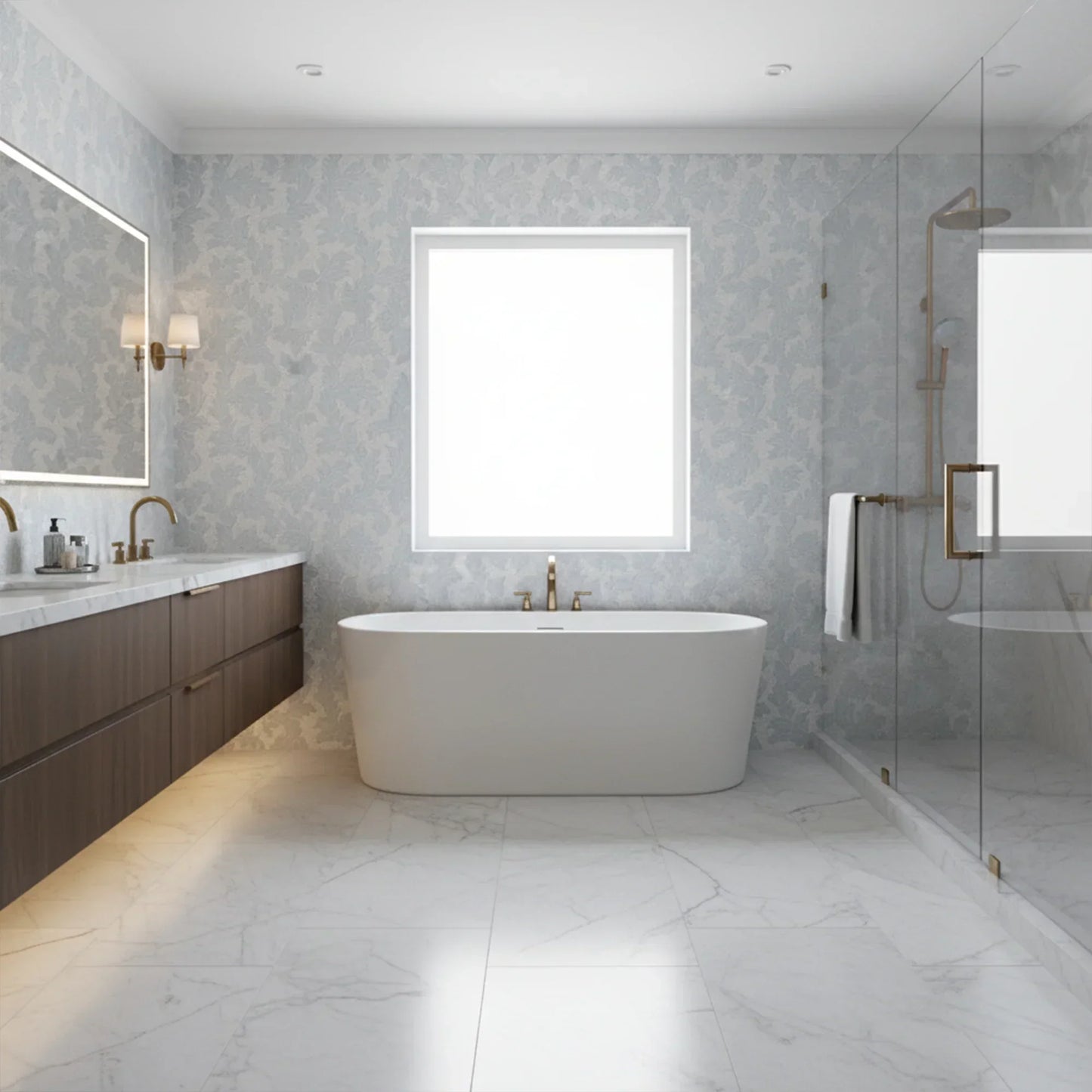 Acanthus-Leaf Engraved White Marble Tile-white - MARICERA