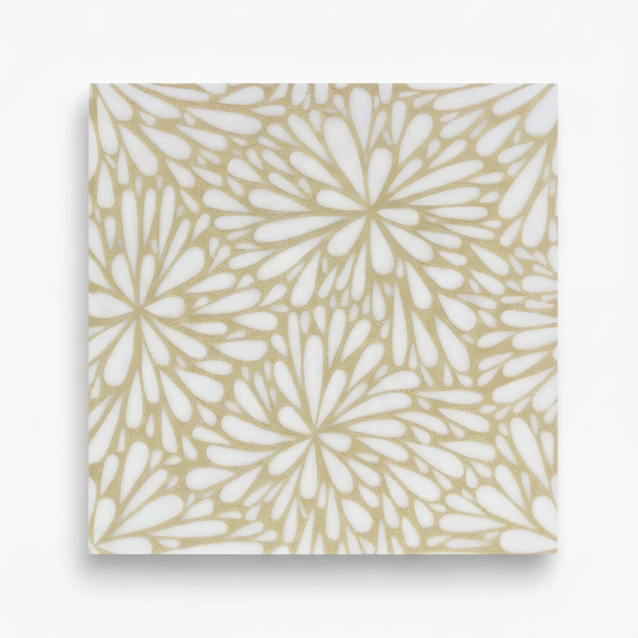 LumiFlora Engraved White Marble Tile- Glitter Gold - MARICERA LumiFlora Engraved White Marble Tile- Glitter Gold - MARICERA