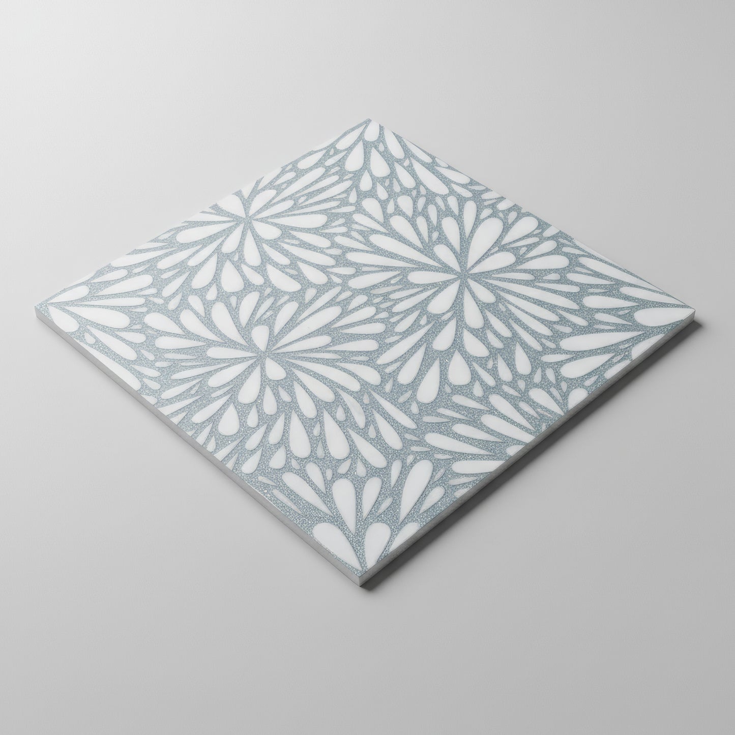 LumiFlora - Glitter Silver - Engraved Marble Tile
