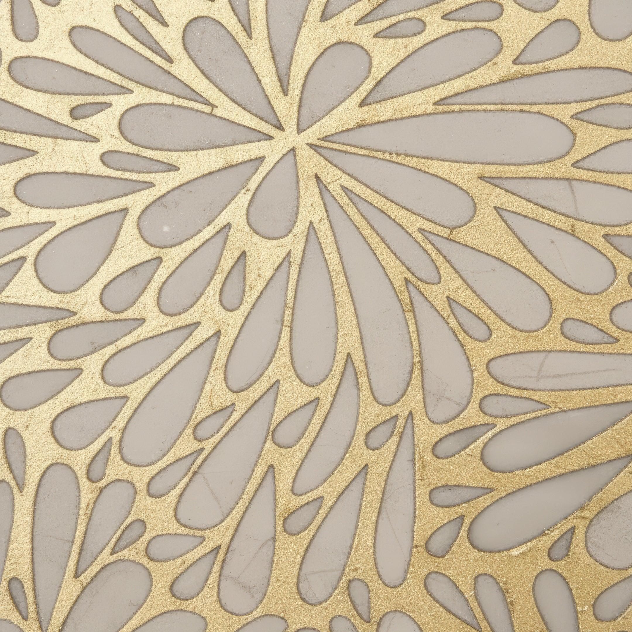 LumiFlora-Gold Leaf-Crema Marfil Engraved Tile - MARICERA LumiFlora-Gold Leaf-Crema Marfil Engraved Tile - MARICERA