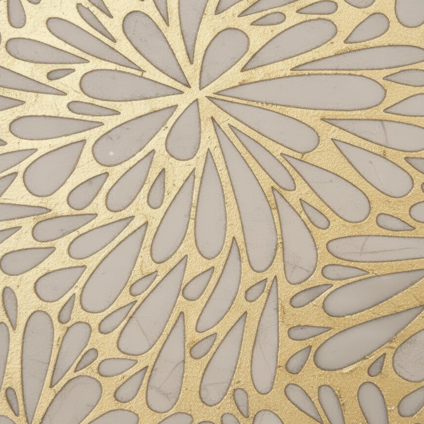 LumiFlora-Gold Leaf-Crema Marfil Engraved Tile - MARICERA
