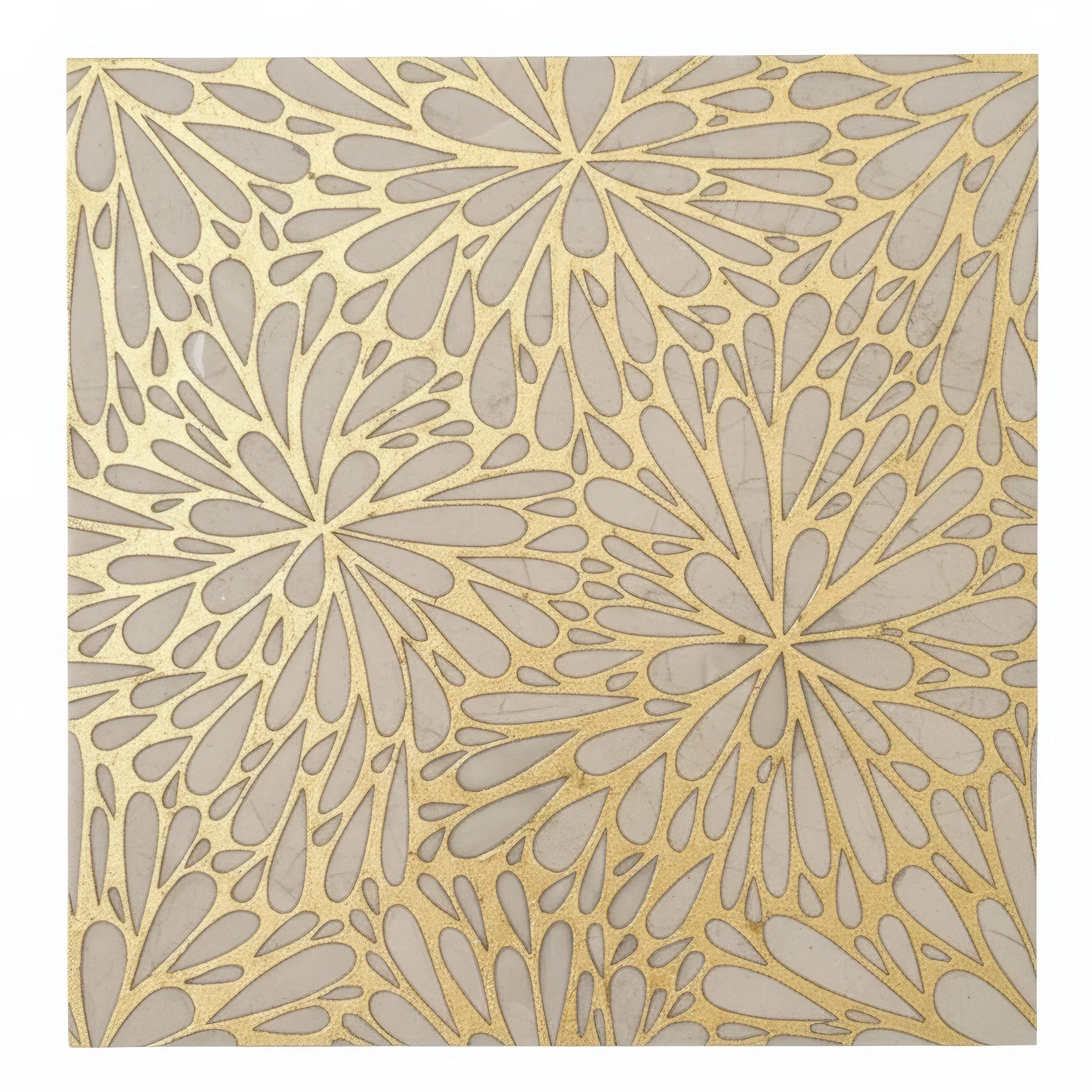 LumiFlora-Gold Leaf-Crema Marfil Engraved Tile - MARICERA LumiFlora-Gold Leaf-Crema Marfil Engraved Tile - MARICERA