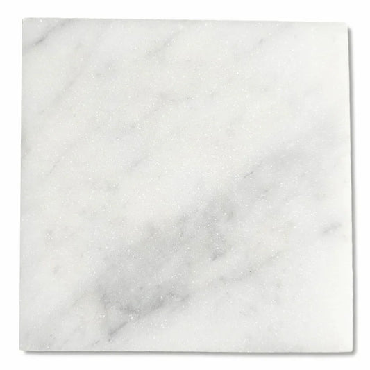 Bianco White Marble 12x12 Polished Tile for Wall & Floor Premium Natural Stone - MARICERA