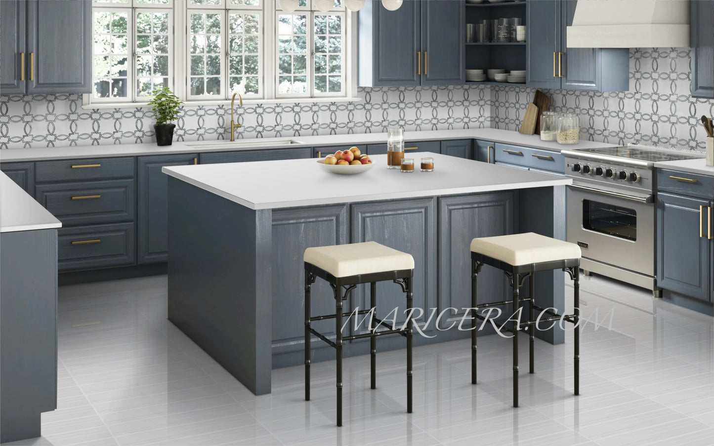 Serene Polished Marble Mosaic Tile For Walls & Floors