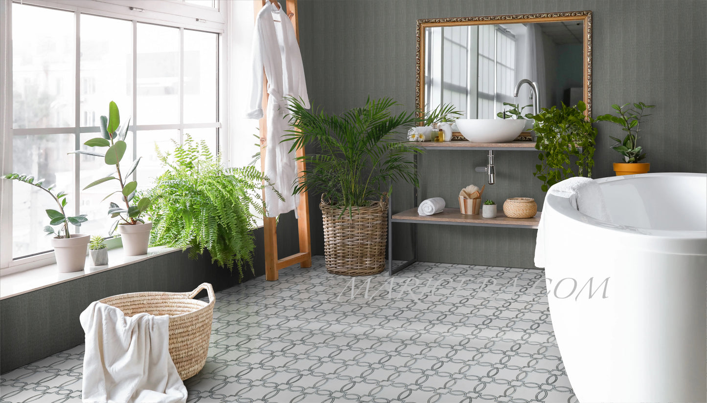 Serene Polished Marble Mosaic Tile For Walls & Floors