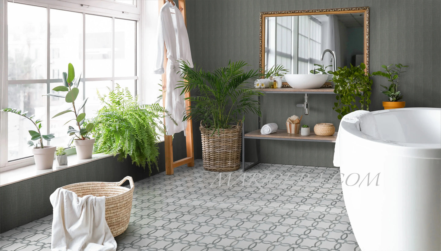 Serene Polished Marble Mosaic Tile For Walls & Floors