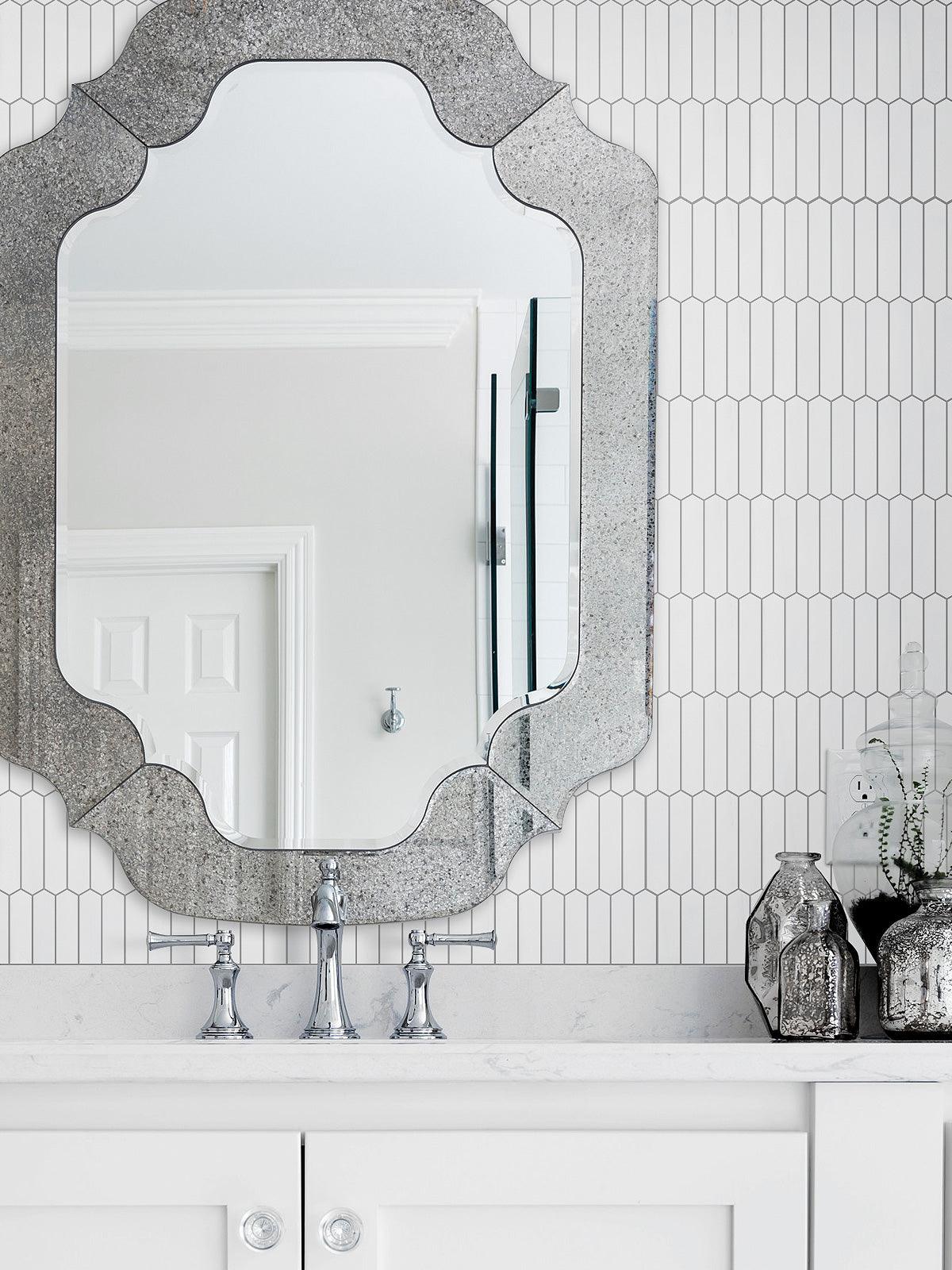 Picket Dolomite Honed White Marble Mosaic Tile For Walls & Floors - MARICERA