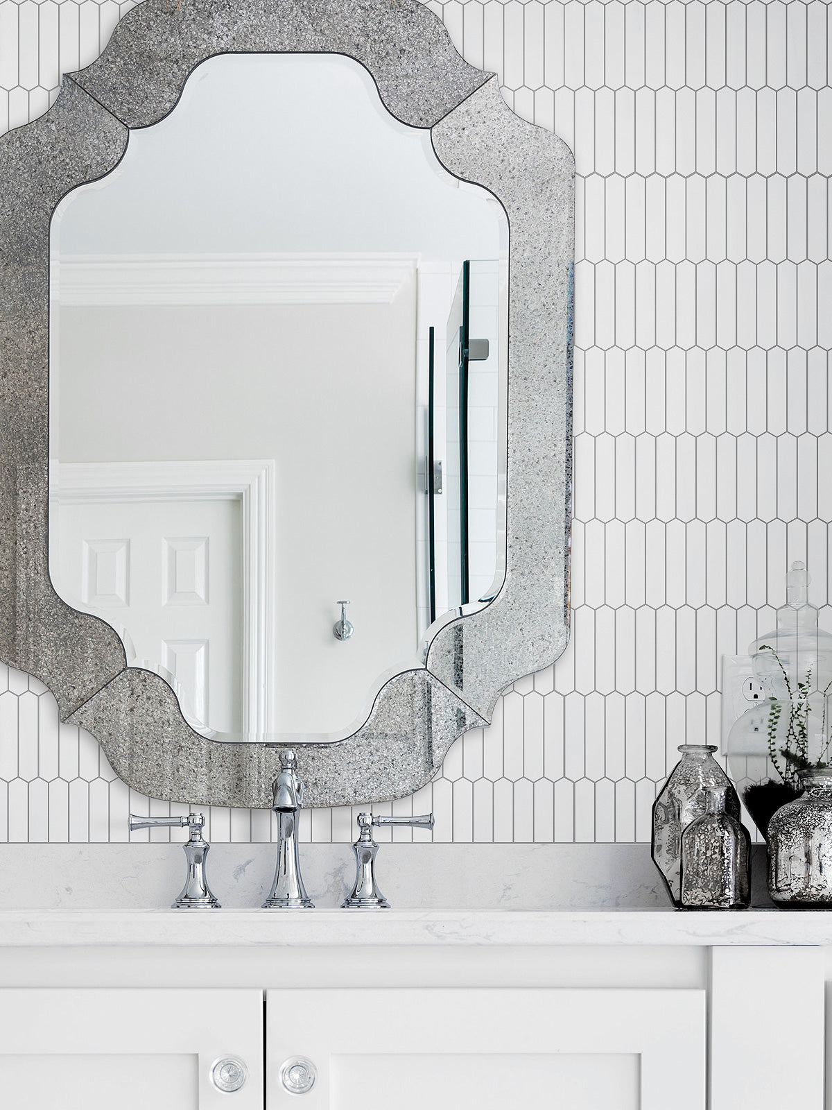 Picket Dolomite Honed White Marble Mosaic Tile For Walls & Floors