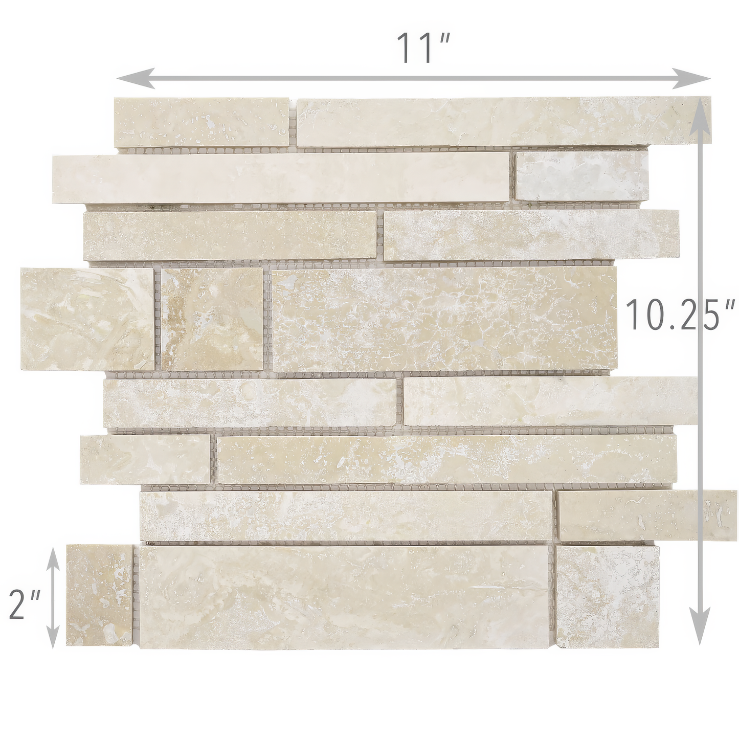 Brick Travertine Beige Honed and Filled Mosaic Tile For Walls & Floors-Sample