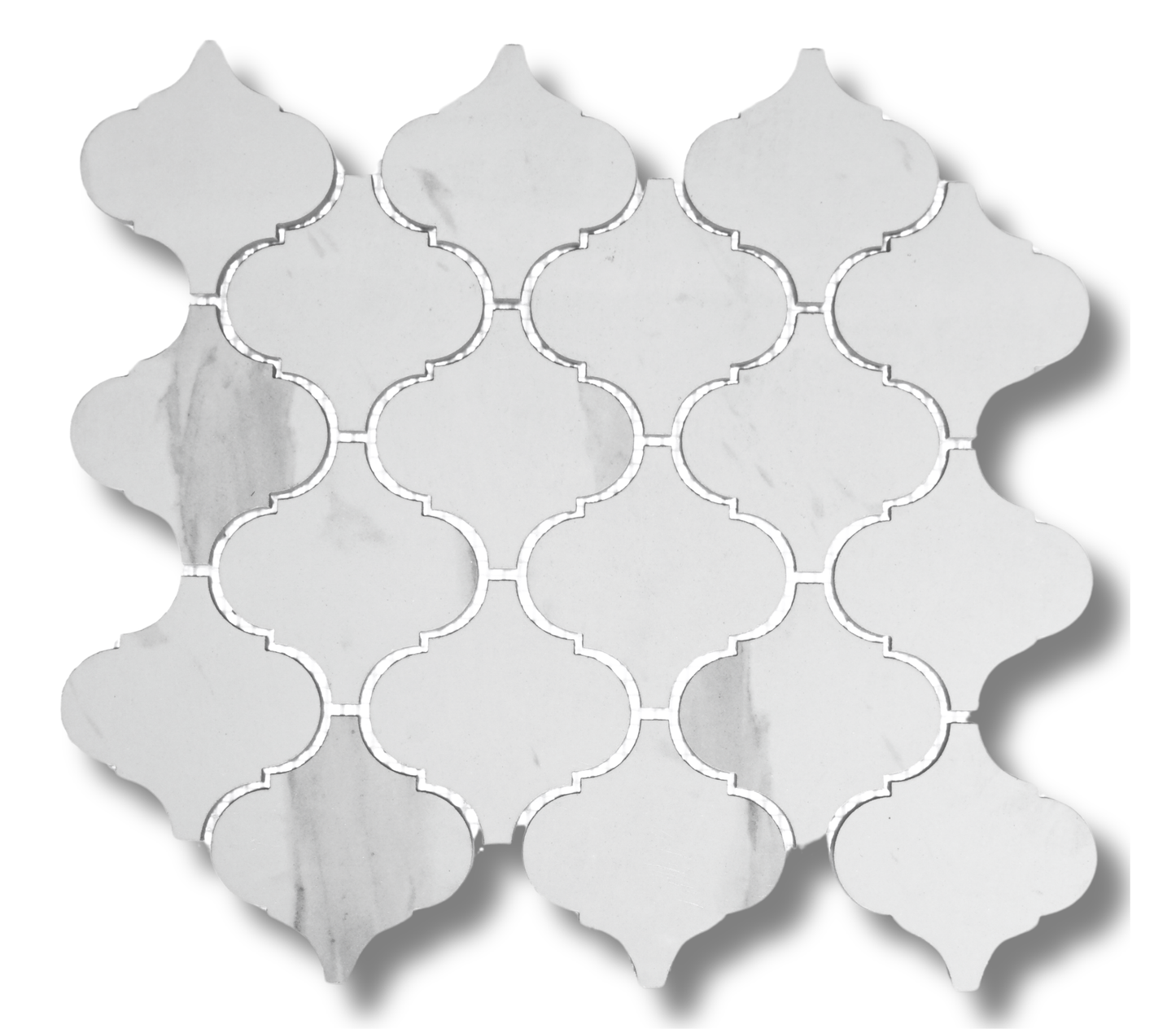 Lantern Calacatta Polished White Porcelain Mosaic Tile For Walls & Floors