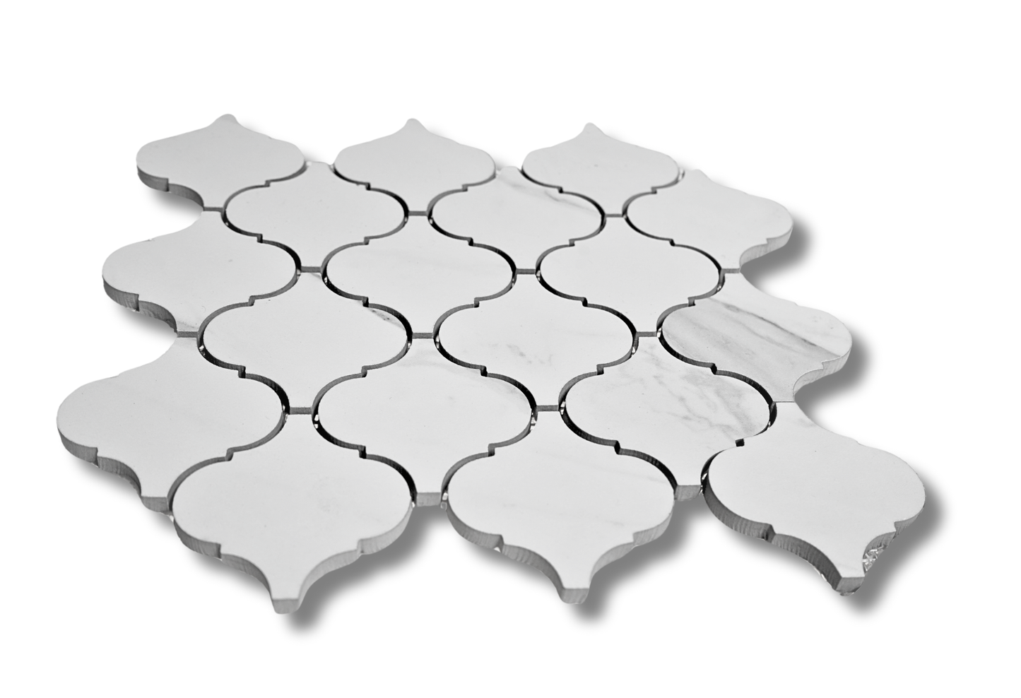 Lantern Calacatta Polished White Porcelain Mosaic Tile For Walls & Floors