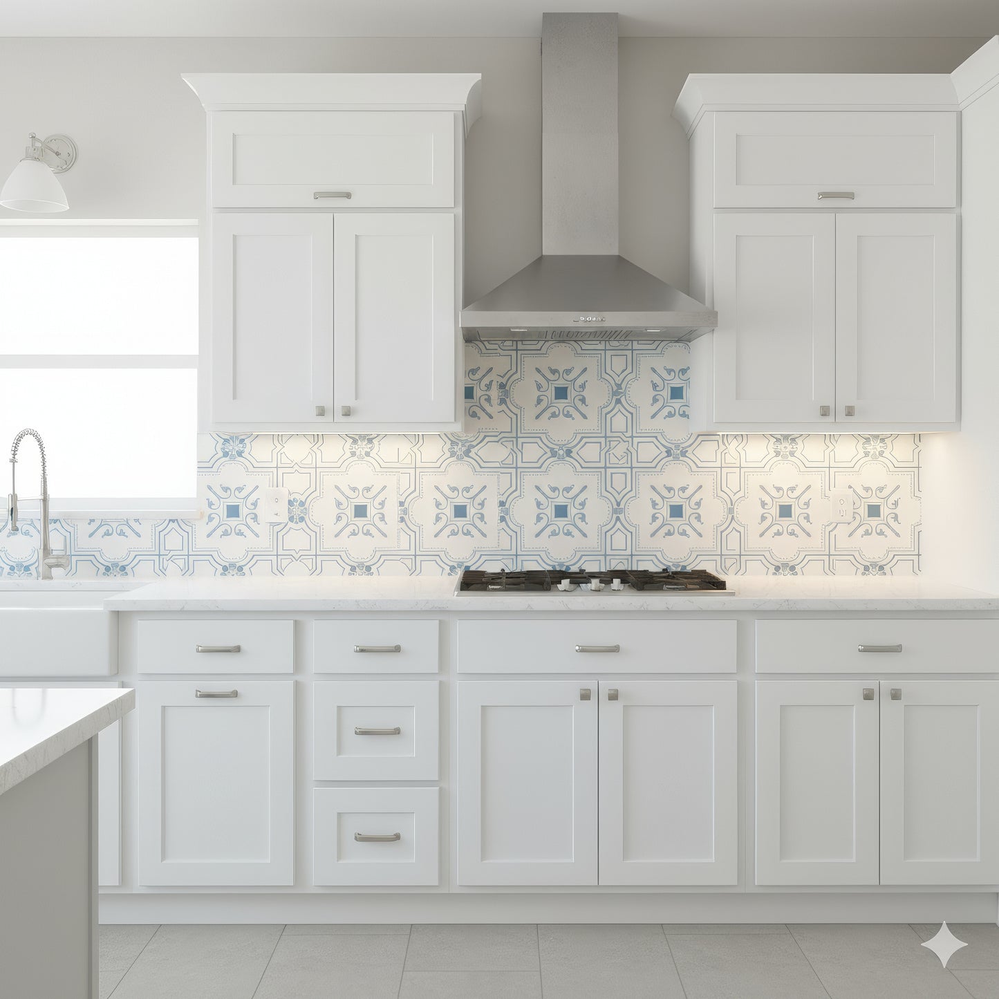 The Liria-Blue-Engraved Marble Tile