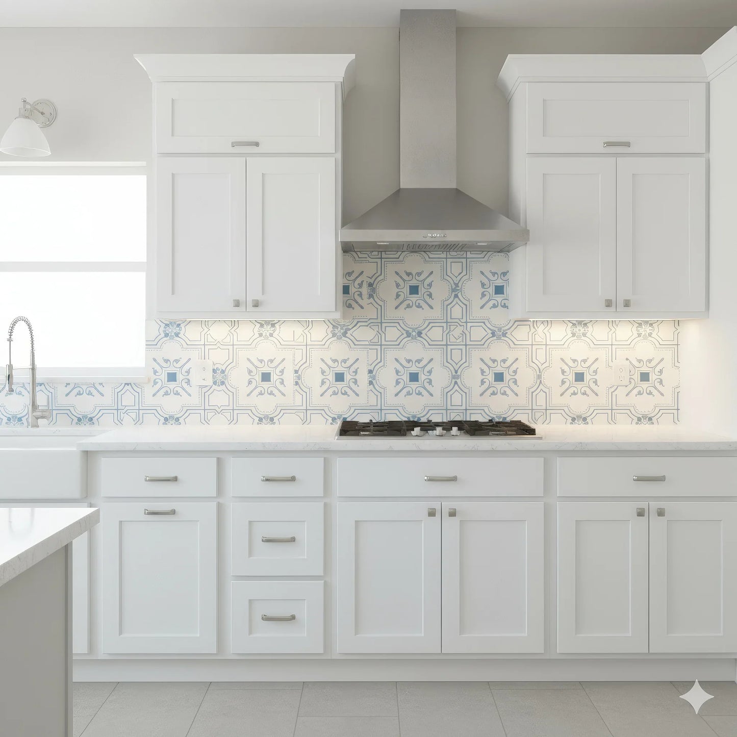 The Liria-Blue-Engraved Marble Tile - MARICERA