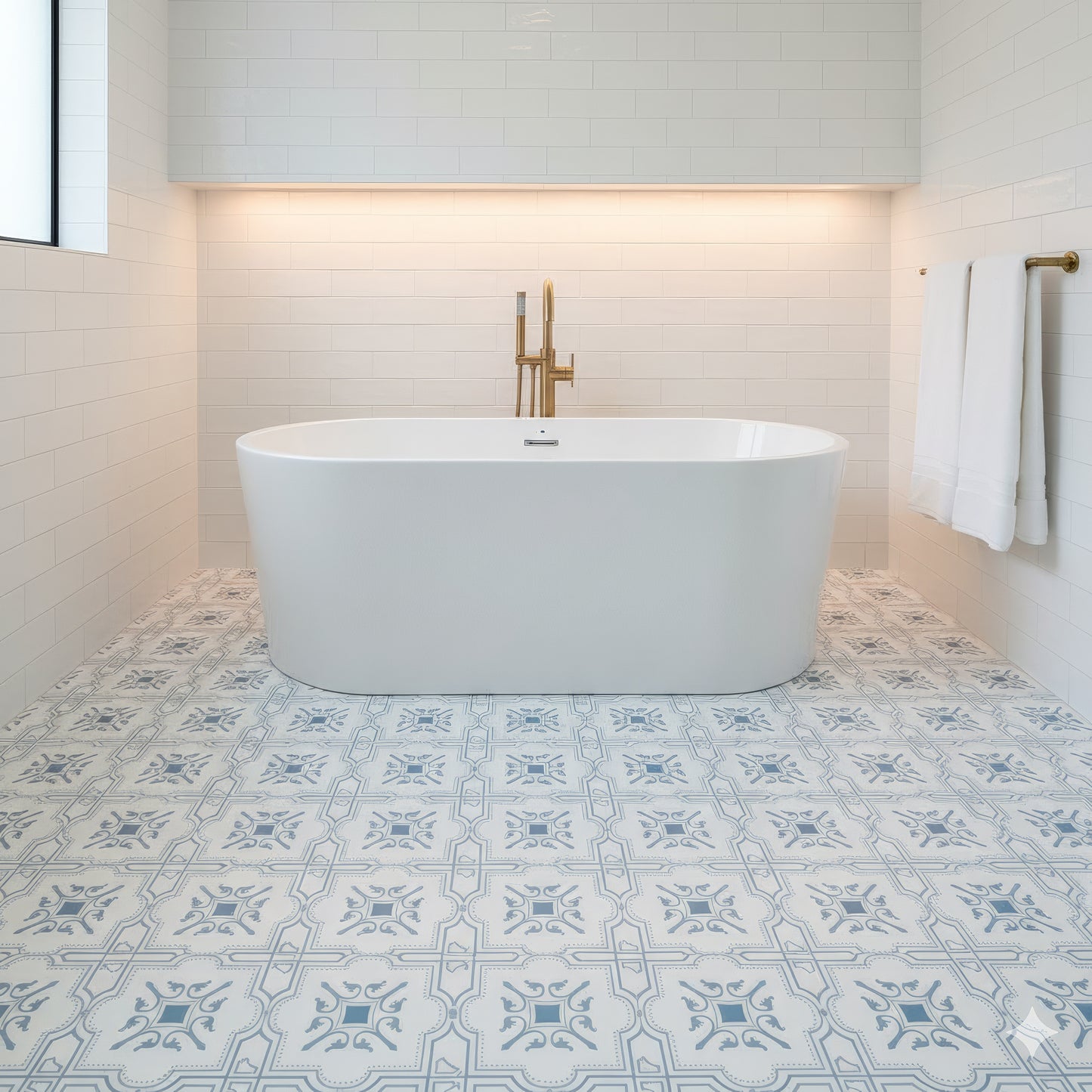 The Liria-Blue-Engraved Marble Tile