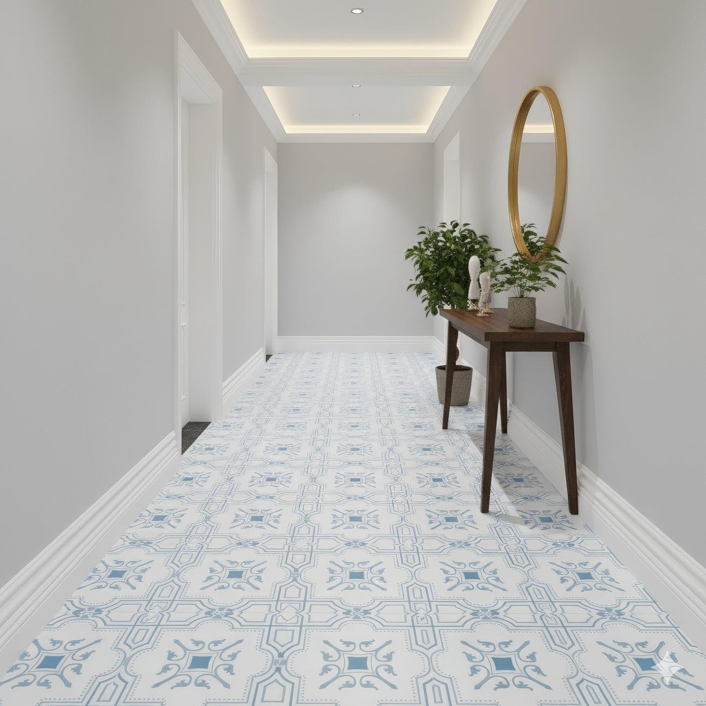 The Liria-Blue-Engraved Marble Tile