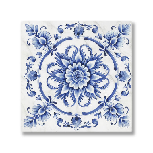 Florentina-Blue-Engraved Marble Tile - MARICERA