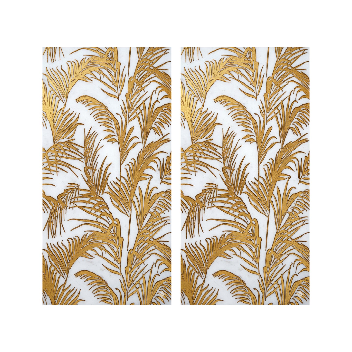 Jardin Gold Foil 12x24 Etched Glacier White Marble Tile For Walls & Floors