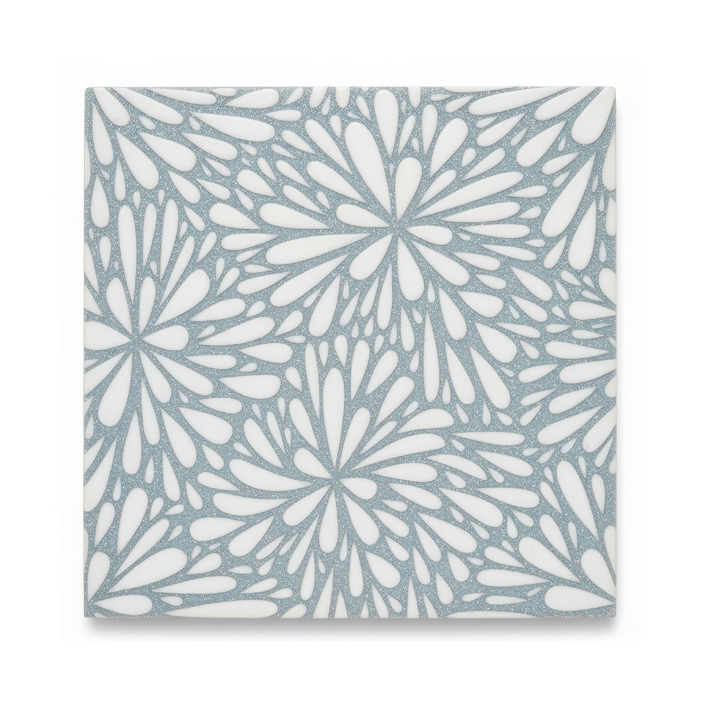LumiFlora - Glitter Silver - Engraved Marble Tile