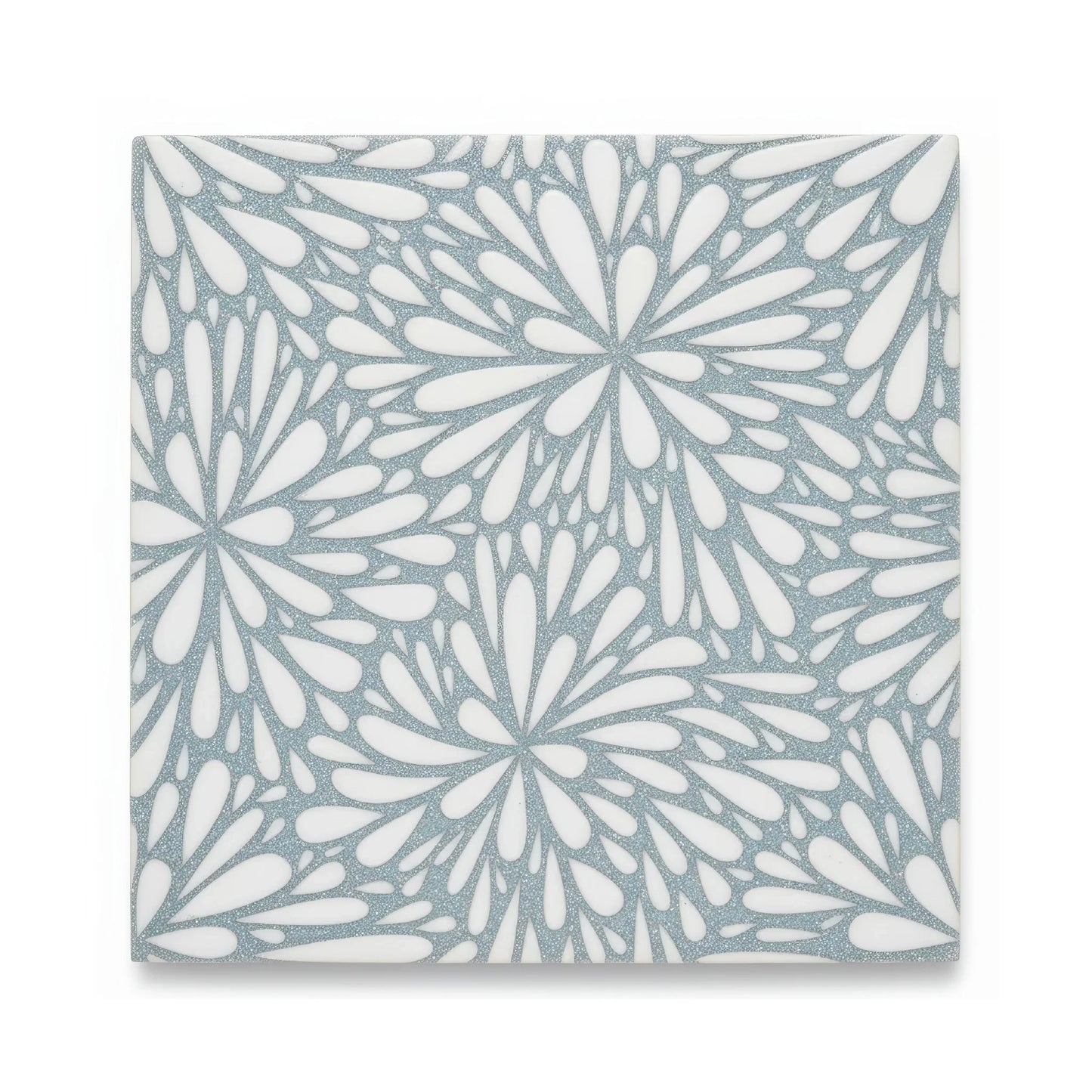 LumiFlora - Glitter Silver - Engraved Marble Tile - MARICERA