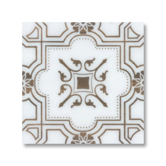 The Liria-Woodlook-Engraved Marble Tile 8x8 in. - MARICERA