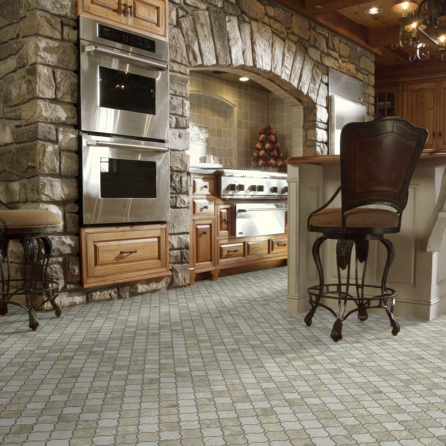 Lantern Thala Gray Limestone Mosaic Tile For Walls & Floors