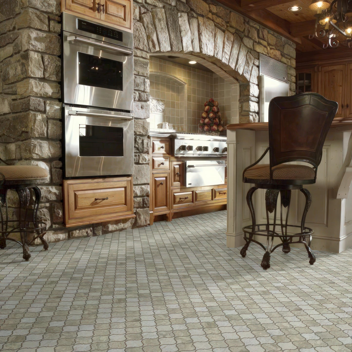 Lantern Thala Gray Limestone Mosaic Tile For Walls & Floors