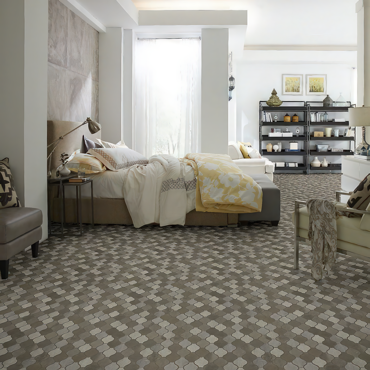 Ornament Foussana Gray Marble Mosaic Tile For Walls & Floors