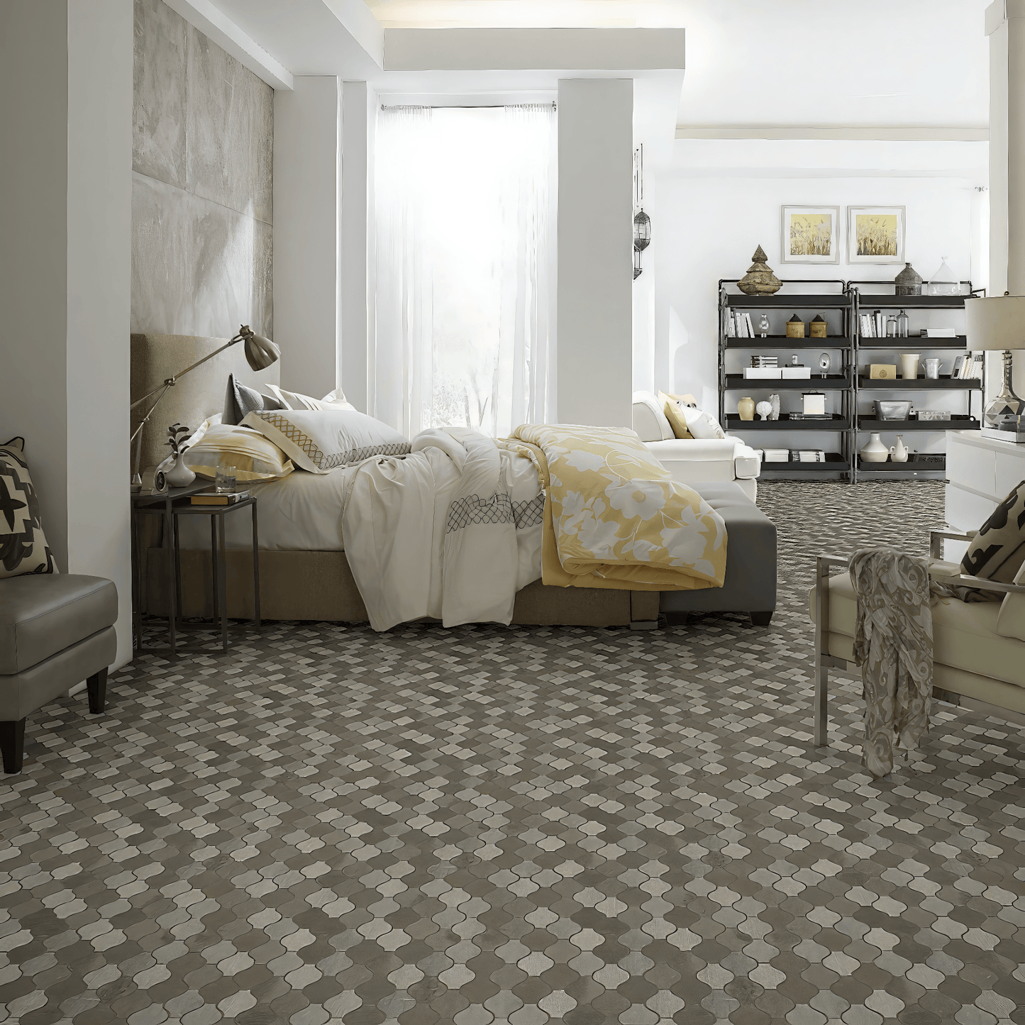 Ornament Foussana Gray Marble Mosaic Tile For Walls & Floors