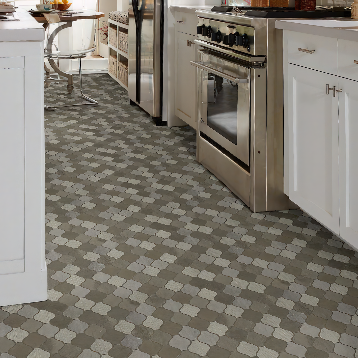 Ornament Foussana Gray Marble Mosaic Tile For Walls & Floors