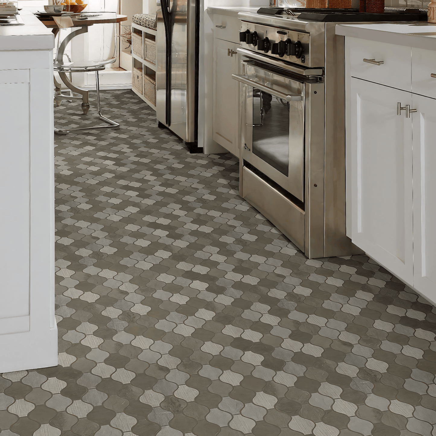 Ornament Foussana Gray Marble Mosaic Tile For Walls & Floors