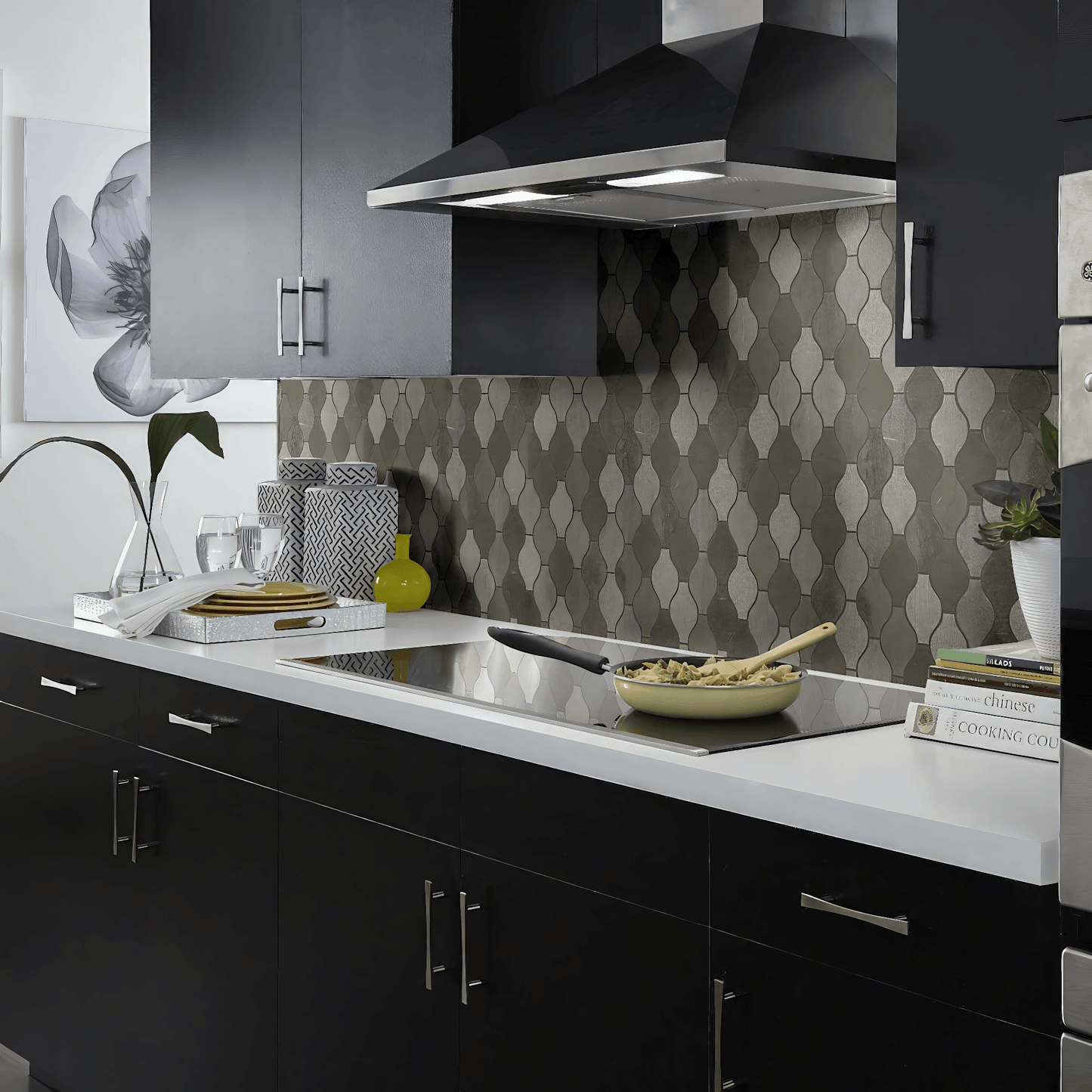 Ornament Foussana Gray Marble Mosaic Tile For Walls & Floors