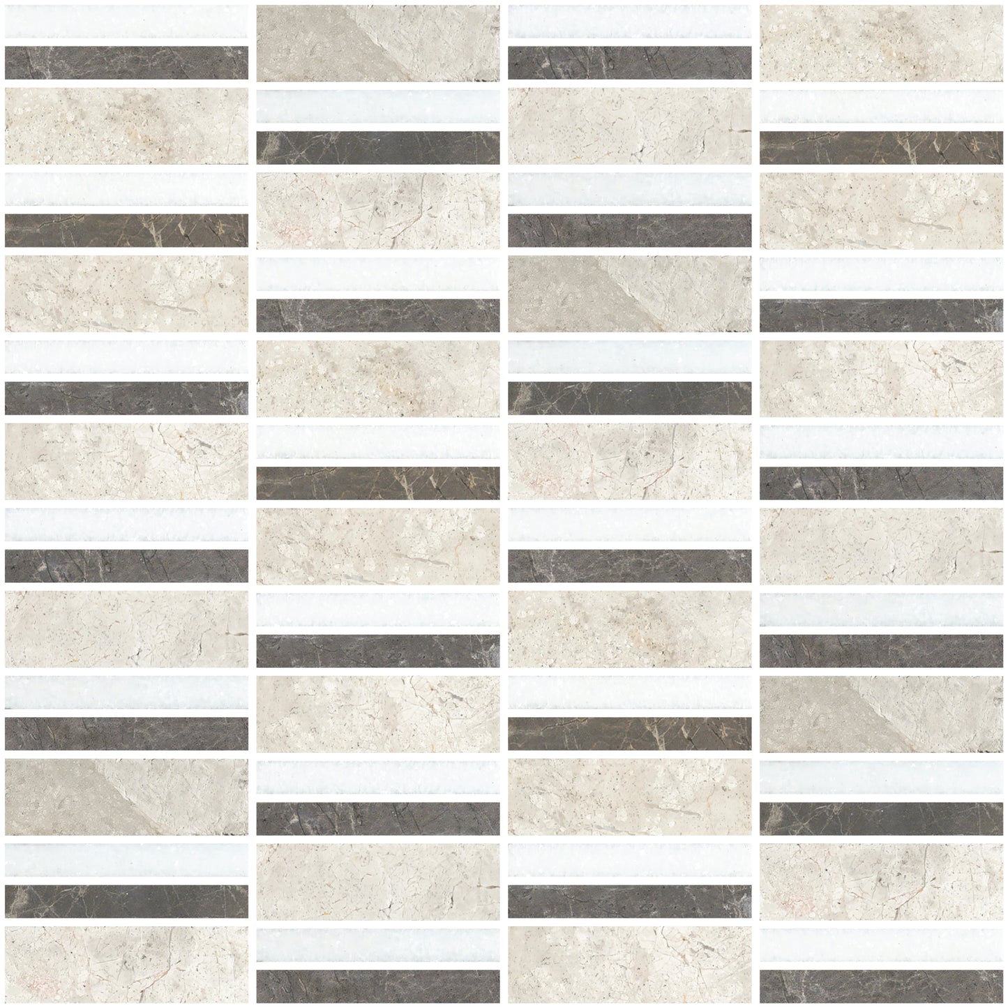 Horizon 1x3 Honed Marble Mosaic Tile For Walls & Floors
