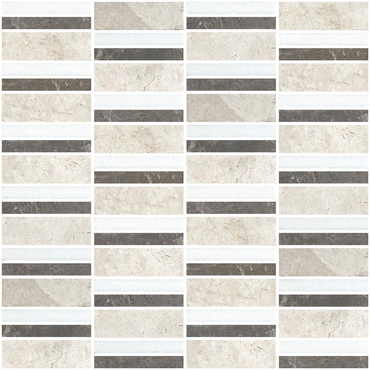 Horizon 1x3 Honed Marble Mosaic Tile For Walls & Floors-Sample