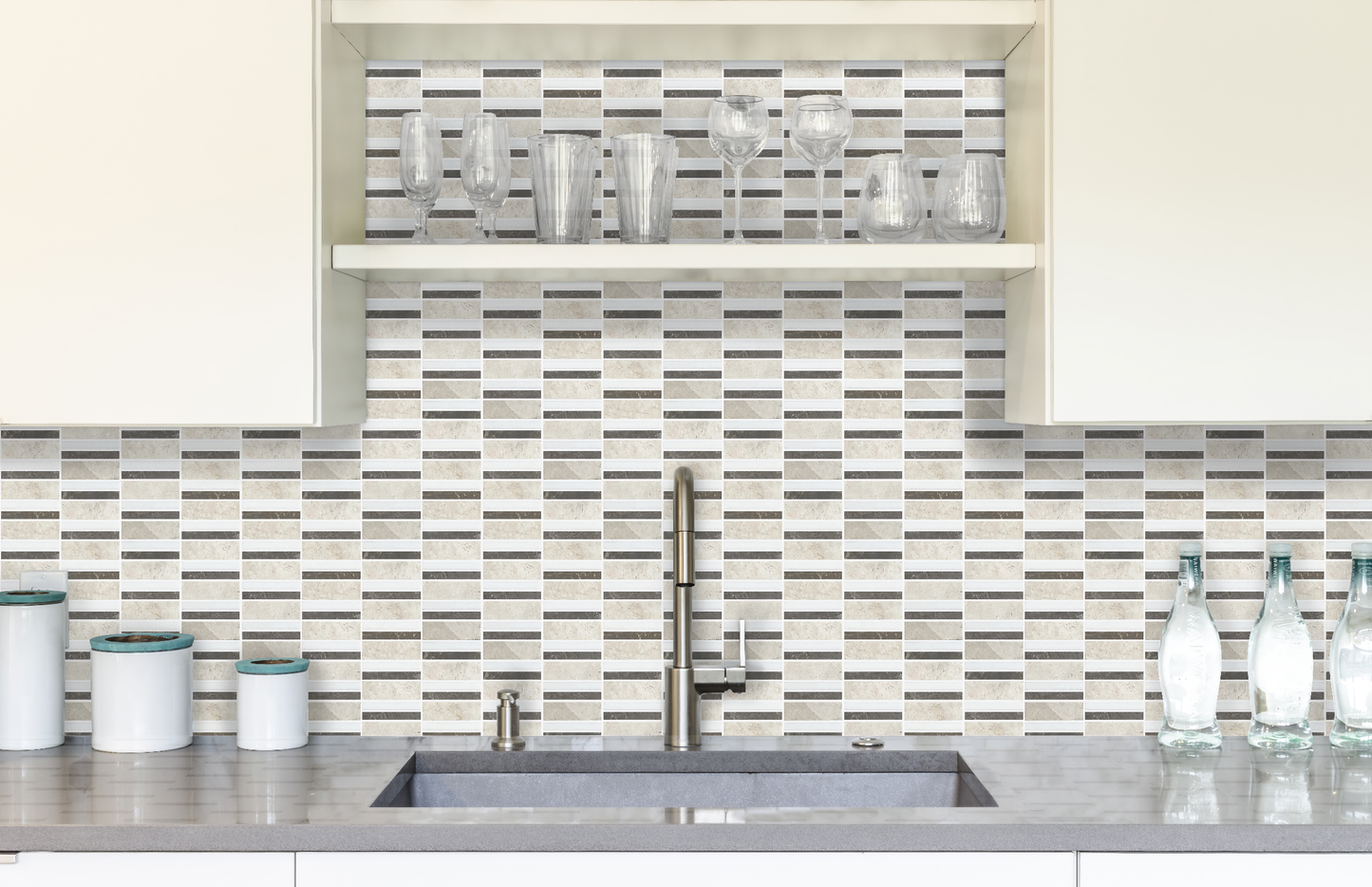 Horizon 1x3 Honed Marble Mosaic Tile For Walls & Floors
