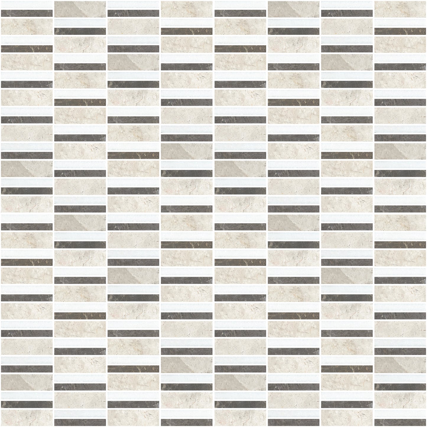 Horizon 1x3 Honed Marble Mosaic Tile For Walls & Floors