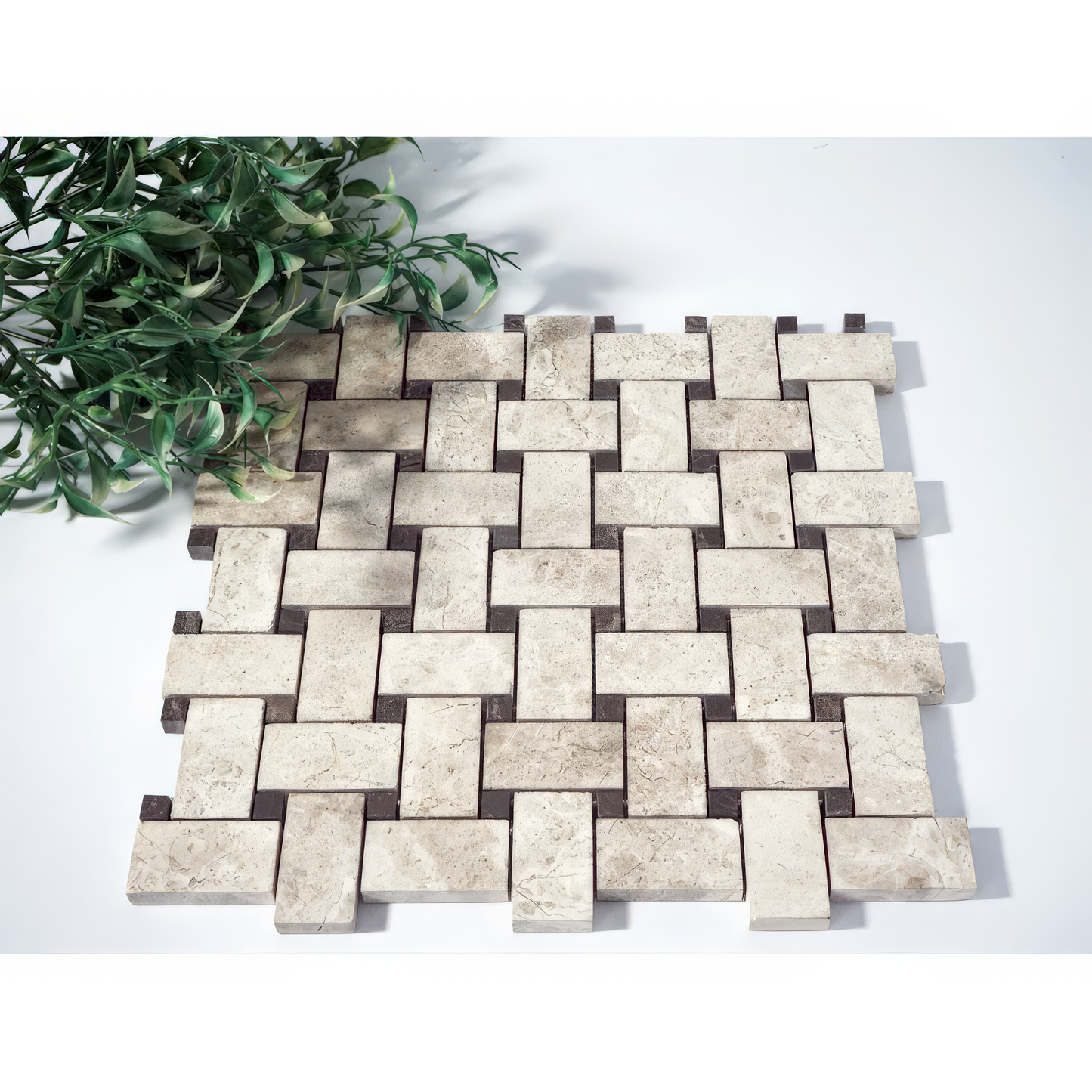 Basketweave Silver Sand Honed Limestone Mosaic Tile For Walls & Floors