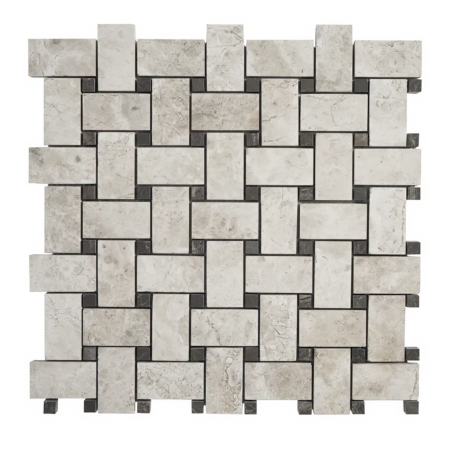 Basketweave Silver Sand Honed Limestone Mosaic Tile For Walls & Floors