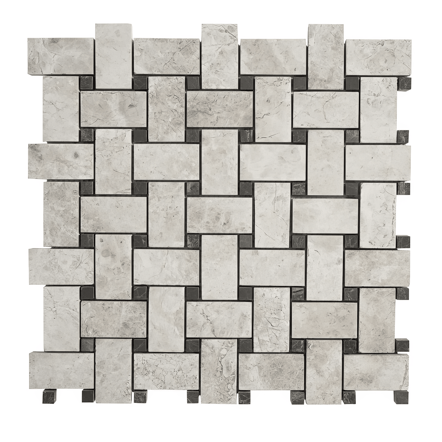 Basketweave Silver Sand Honed Limestone Mosaic Tile For Walls & Floors