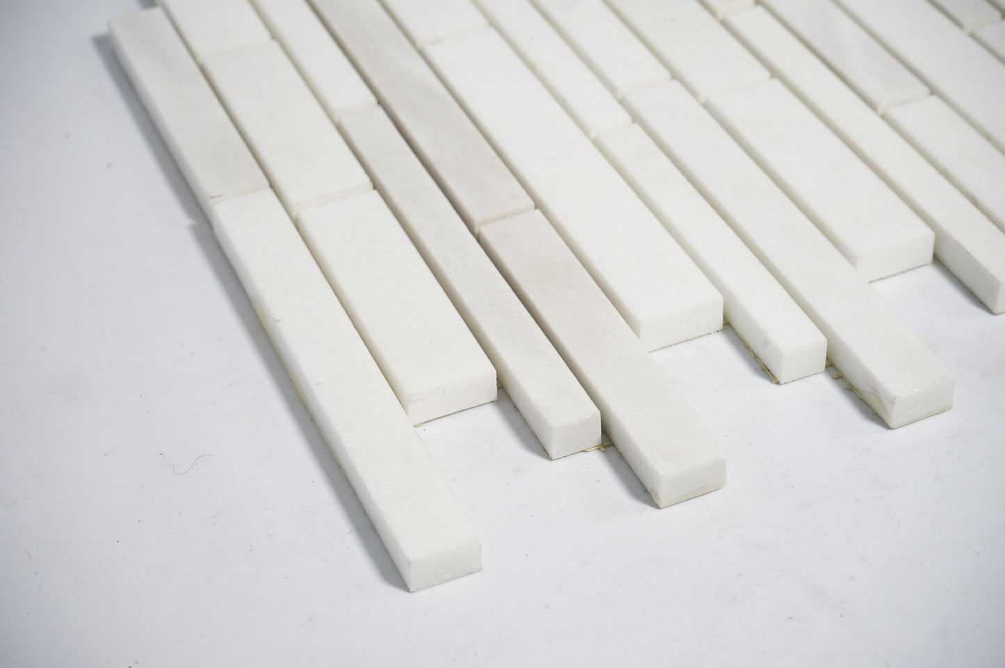 Linear Thasos Polished White Marble Mosaic Tile For Walls & Floors