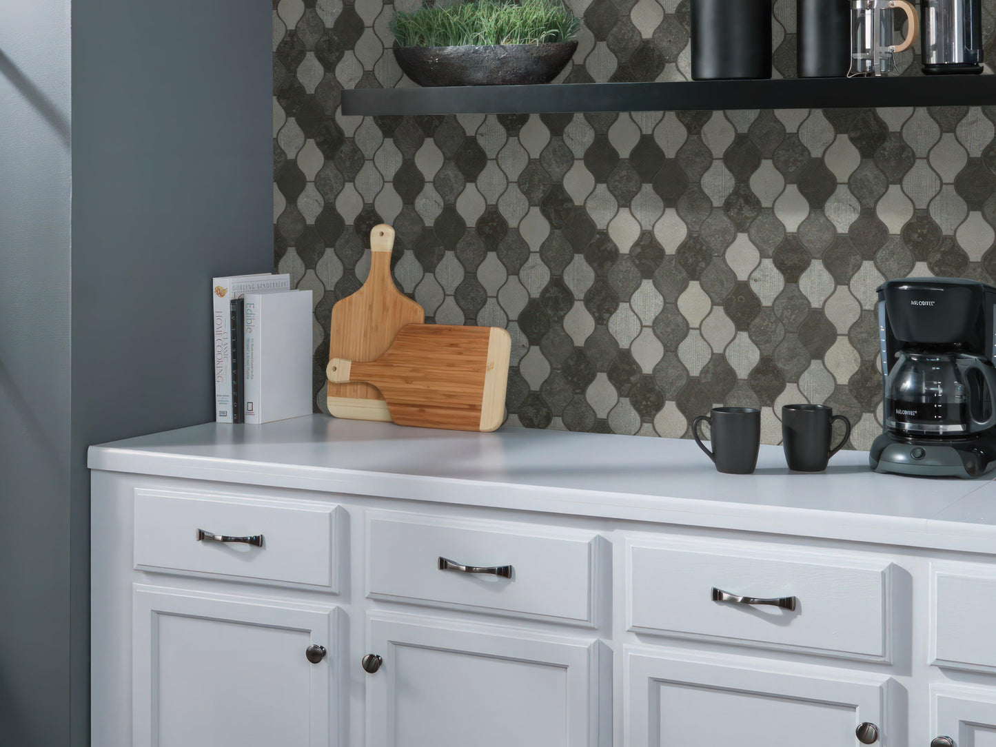 Ornament Milly Gray Limestone Mosaic Tile For Walls & Floors - MARICERA