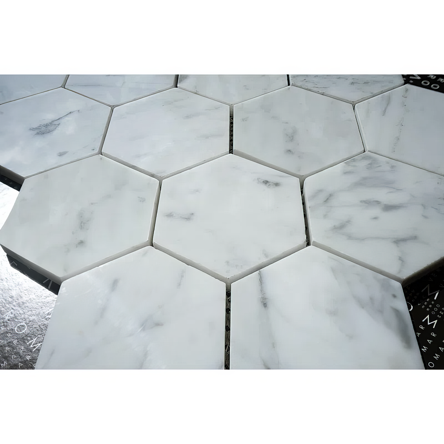 Carrara 3-inch Hexagon Polished White Marble Mosaic Tile For Walls & Floors