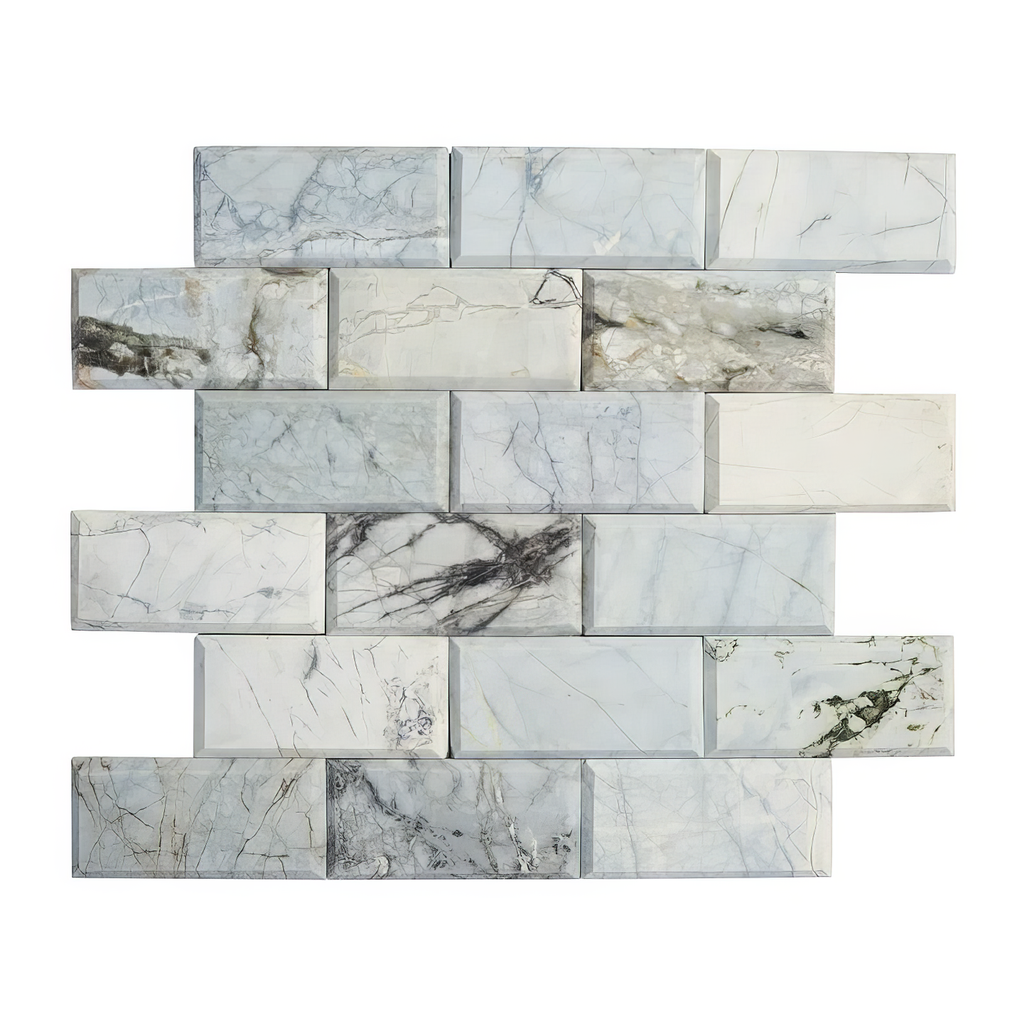 Blue 2x4 Polished Marble Mosaic Tile For Walls & Floors